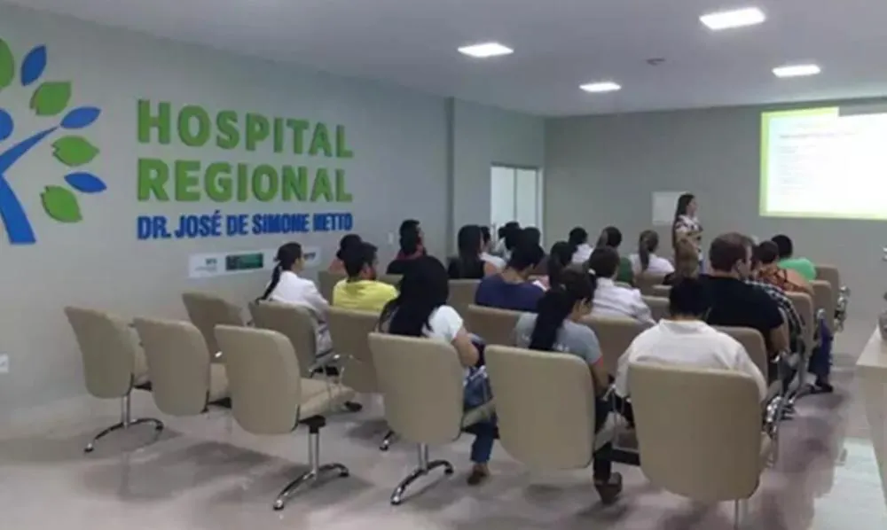 Auditório do Hospital Regional Dr. José de Simone Netto, em Ponta Porã. (Foto: Divulgação SES)